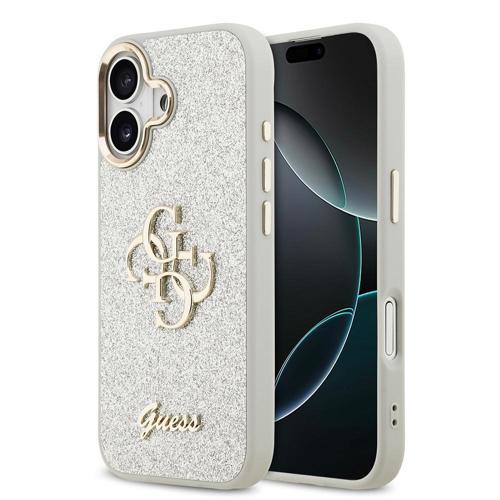 İphone 17 Uyumlu Kılıf Lisanslı 4G Büyük Metal Kamera Çerçeveli Ve Logolu Glitter Kapak Gri