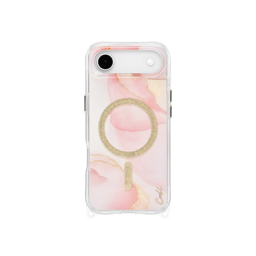 İphone 17 Air Uyumlu Kılıf M-Safe Şarj Özellikli Simli Magnetik Aeris Kapak Pembe