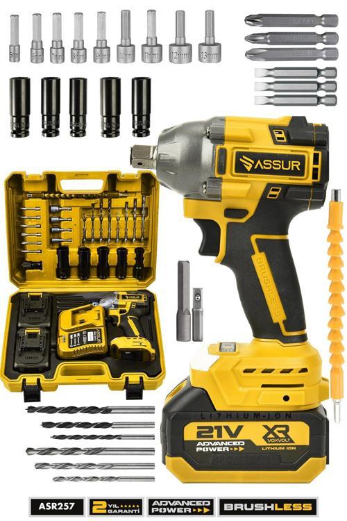 21V Çift Akülü Kömürsüz Darbeli Matkap 350Nm Somun Sıkma Sökme