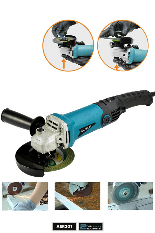 1200W Avuç Taşlama Makinesi 125mm 6 Kademeli Uzun Kuyruk