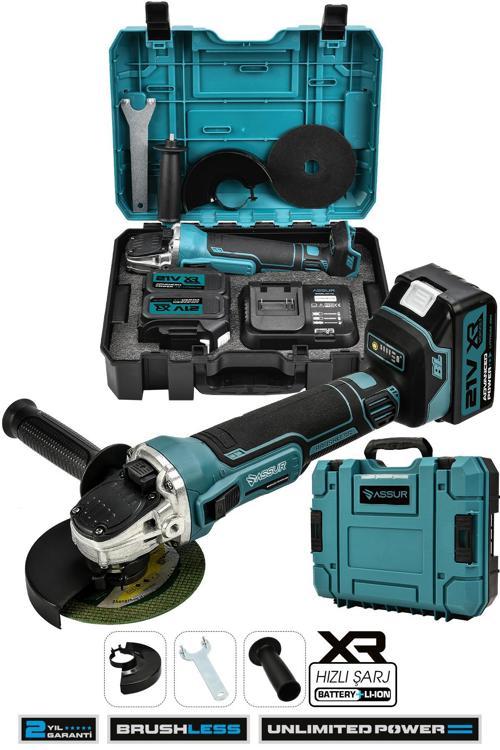 21V Çift Akülü Kömürsüz Şarjlı 125mm Avuç Taşlama