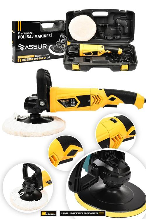 1200W Polisaj Makinesi Devir Ayarlı 6 Kademeli 180mm Pasta Cila