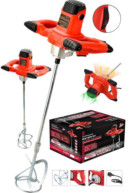 Profesyonel 1800W Devir Ayarlı Elektrikli Alçı Boya Ve Harç Karıştırıcı Mikser
