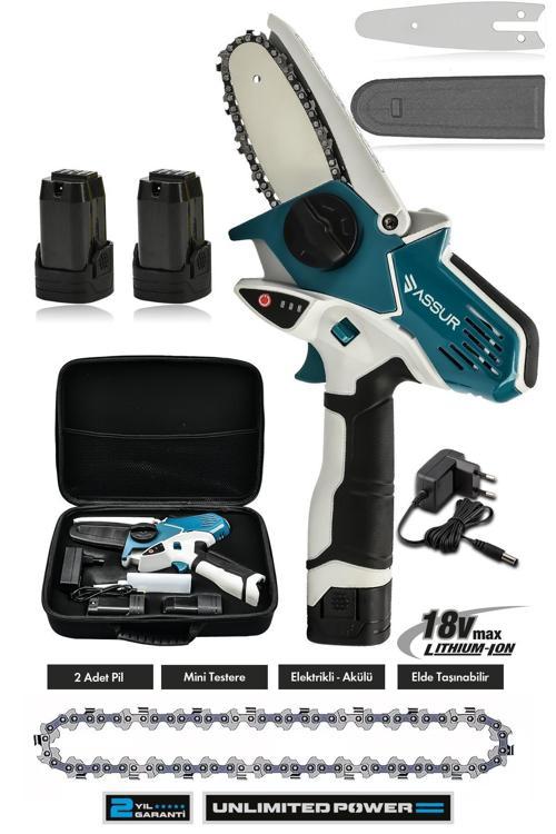 18V Çift Akülü Bıçkı Testere Dal Budama Makinesi Çantalı