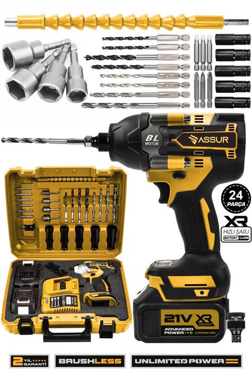21V Çift Akülü Vidalama Darbeli Kömürsüz 800Nm Somun Sökme Sıkma