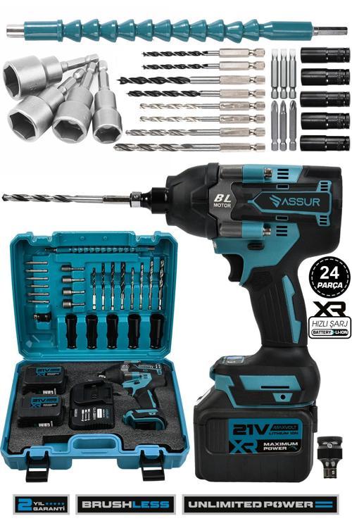 21V Çift Akülü Vidalama Darbeli Kömürsüz 800Nm Somun Sökme Sıkma