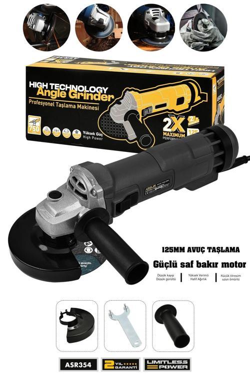 750W Avuç Taşlama Makinesi 125mm Bakır Sargılı Spiral