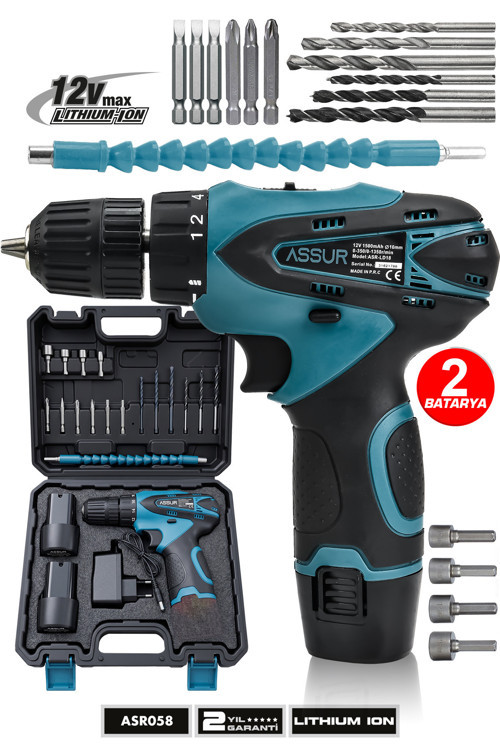 12V Çift Akü Şarjlı Matkap Akülü Vidalama