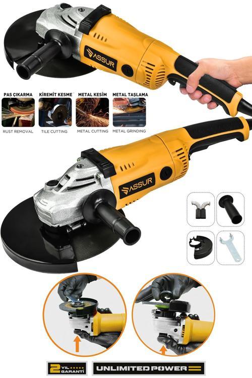 2200W Metal Şanzıman 230mm Büyük Spiral Taşlama