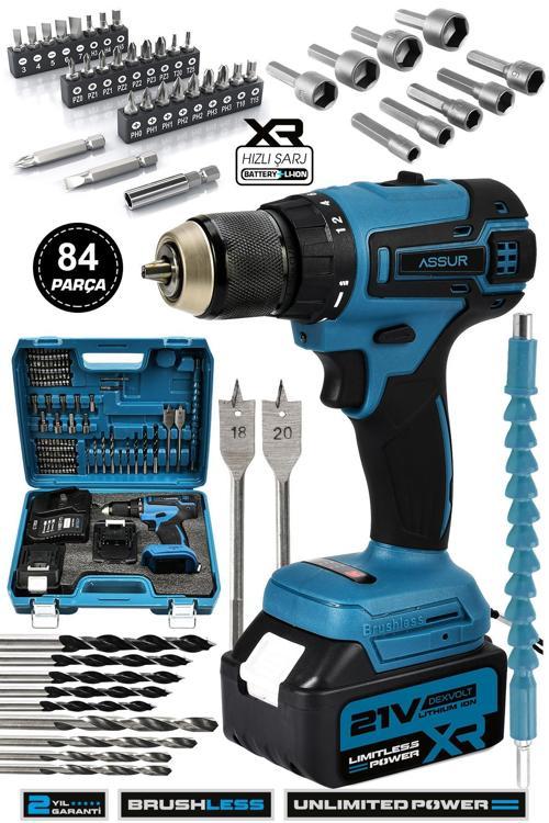 21V Akülü Vidalama Kömürsüz Motor Şarjlı Matkap