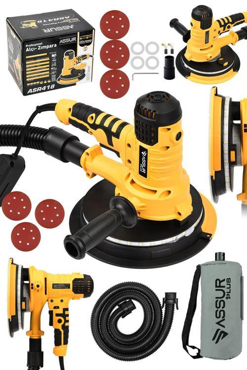 360'Ledli 850W Pro Alçıpan Zımpara Makinası Toz Emmeli