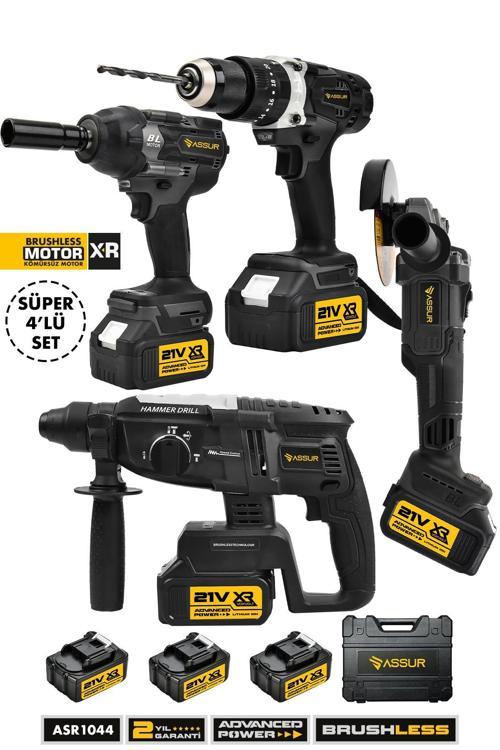 Profesyonel 21V Somun Sökme Sıkma Akülü Vidalama Kırıcı Delici Hilti Taşlama 4'lü Set