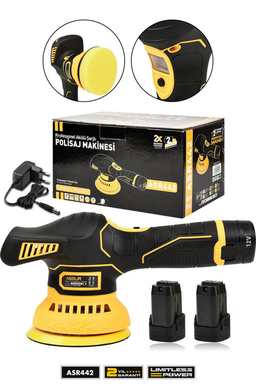 12V Orbital 6 Kademli Cila Pasta Parlatma Polisaj Makinesi
