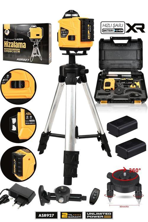 Profesyonel 360° 16 Köşe Otomatik Hizalama Tripod'lu Lazer Metre Hizalama
