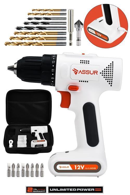 12V Type-C USB Şarjlı Akülü Vidalama Dahili Batarya Matkap