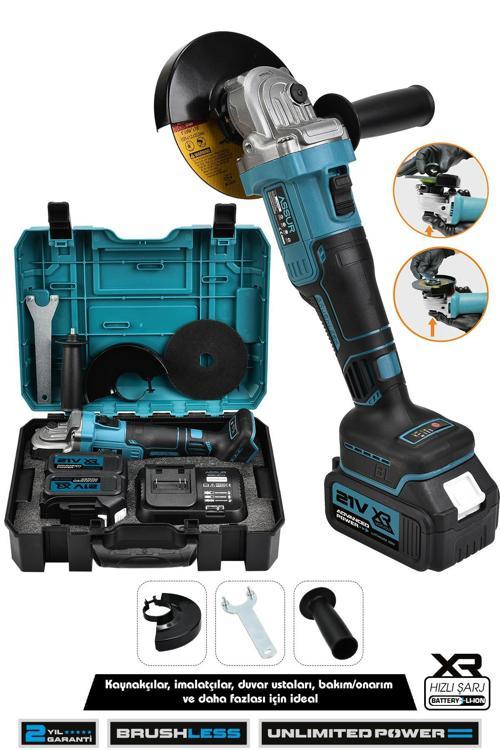 21V Çift Akülü 125mm Kömürsüz Şarjlı Taşlama