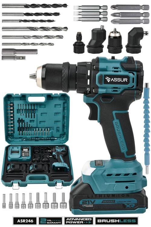 21V Çift Akülü 4 Başlıklı Kömürsüz Motor Şarjlı Akülü Vidalama