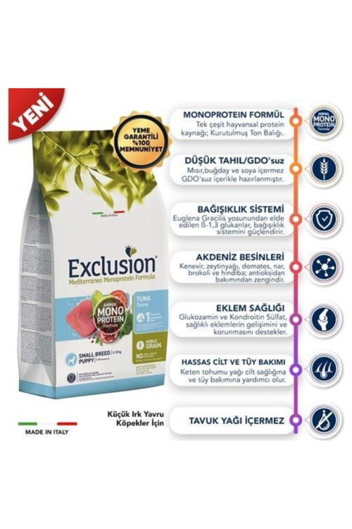 Monoprotein Düşük Tahıllı Ton Balıklı Ve Narlı Küçük Irk Yavru Köpek Maması 2 Kg