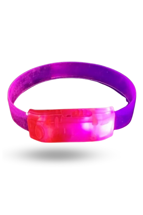 Büro Ev Ofis Gösteri Kostümü için Pembe 3MOD Pilli Led Işıklı Esnek Bileklik