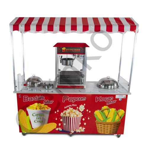 Popcorn Mısır Patlatma, Koçan Mısır Ve Bardakta Mısır Tezgahı (Model Ayvalık) 65X180