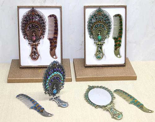 MDB Tavuskuşu Katlanabilir Ayna Ve Tarak Seti Büyük Boy