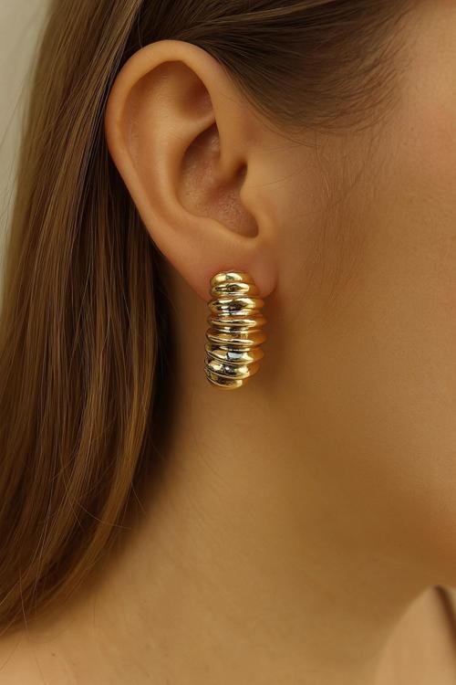 Aurora Hoops Burgu Tasarım Xuping 14 K Gold Kadın Çelik Küpe