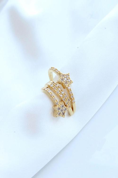 Çoklu Görünüm Zirkon Taşlı Yıldız Model Earcuff Kıkırdak Küpe