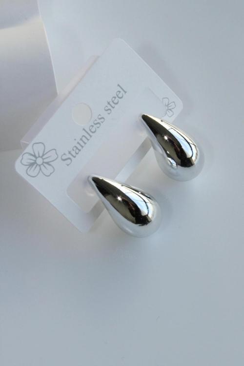 Premium Seri Cilalı Damla Model Kadın Çelik Küpe