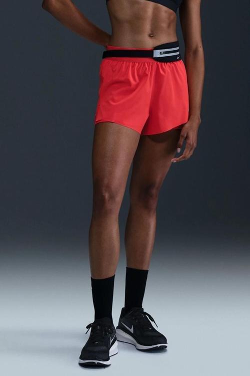 Swift Dri Fit Mid Rise 4" 2IN1 Running Short Kadın 4" Taytlı Koşu Şortu Kırmızı