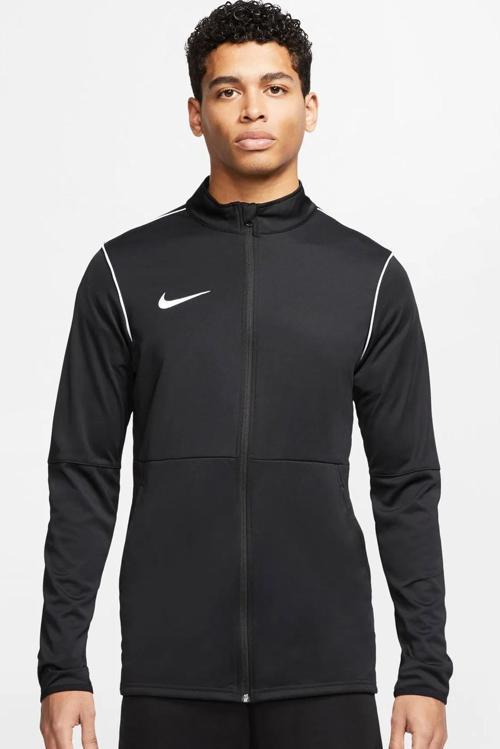 Dri Fit Park Knit Soccer Track Fleece Men's Jacket Erkek Fermuarlı Futbol Antrenman Koşu Ceket Sweatshirt Siyah