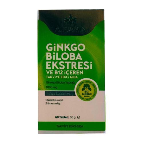 Ginkgo Biloba ve B12 İçeren Takviye 1100 mg 60 Tablet