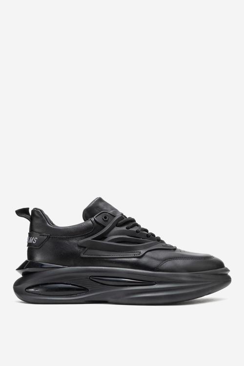 Erkek Kalın Air Taban Sneaker Gerçek Deri MC 18509 SİYAH
