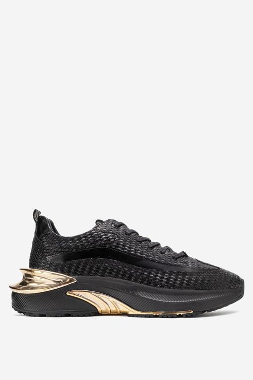 Erkek Kalın Taban Bağcıklı Sneaker Gerçek Deri MC 22449 SİYAH