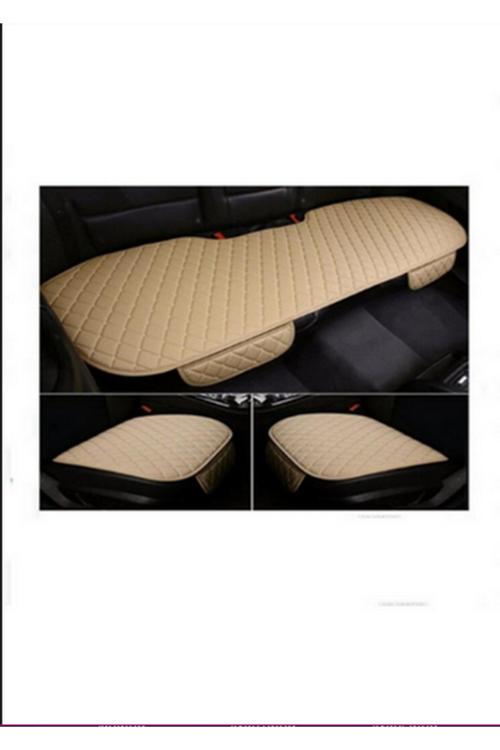 Scania Truck Uyumlu La Casa Deri Silinebilir Cepli Oto Kılıf-Minder Oturak Seti (3 Parça) Bej