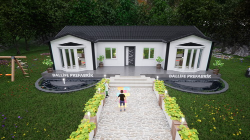 98 M2 STANDART PREFABİK KONUT