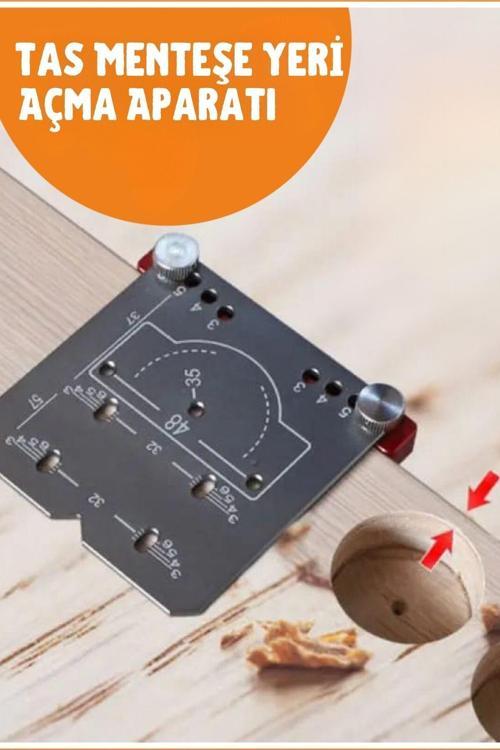 Menteşe Yeri Açma Aparatı (Ayarlanabilir Stoperli Delme Pancı İle Birlikte)