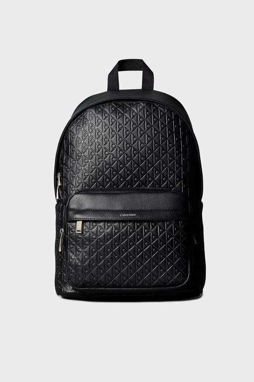 Kabartma Logolu Yuvarlak Erkek Siyah Sırt Çantası LV04D3202G-UB1