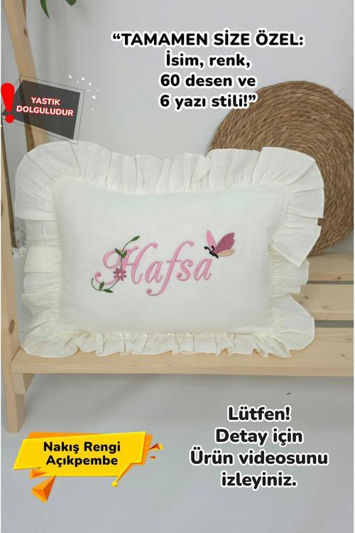 Müslin Yeni Doğan 4Katlı Organik %100Pamuk Kişiye Özgü Nakışlı Hastane Çıkış Seti(Kelebekli Papatya)