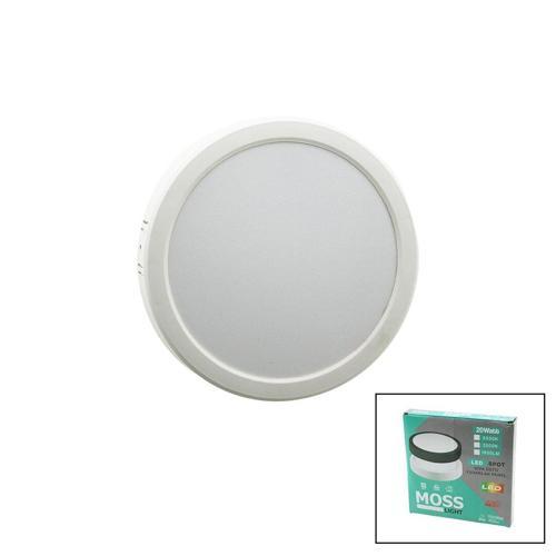 MOSS LIGHT 20W YUVARLAK BEYAZ METAL KASA SIVA ÜSTÜ LED SLİM PANEL 1350LM (2818)