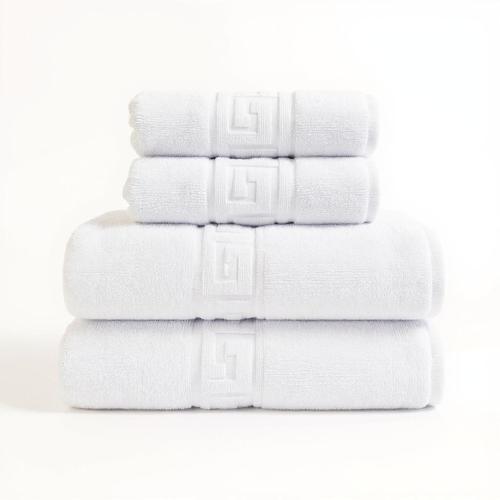 4'lü Greek Havlu Set %100Pamuk - 2 Adet El Havlusu 50x90 ve 2 Adet Banyo Havlusu 70x140