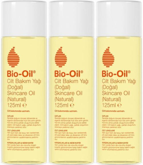 %100 Natural Çatlak & Leke Karşıtı Nemlendirici Doğal Cilt Bakım Yağı 125ML (3 Lü Set)