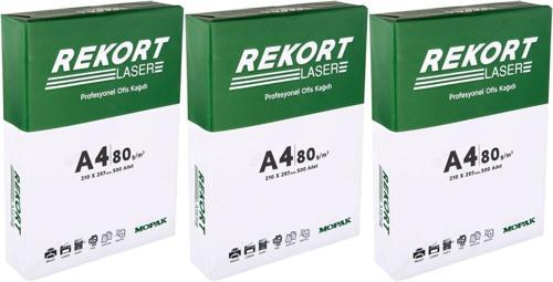 Rekort A4 80GR/M2 Fotokopi Kağıdı 1500 Adet (3PK*500)