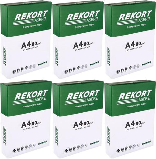 Rekort A4 80GR/M2 Fotokopi Kağıdı 3000 Adet (6PK*500)