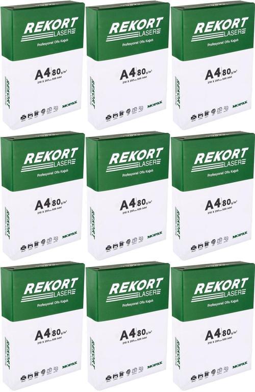 Rekort A4 80GR/M2 Fotokopi Kağıdı 4500 Adet (9PK*500)