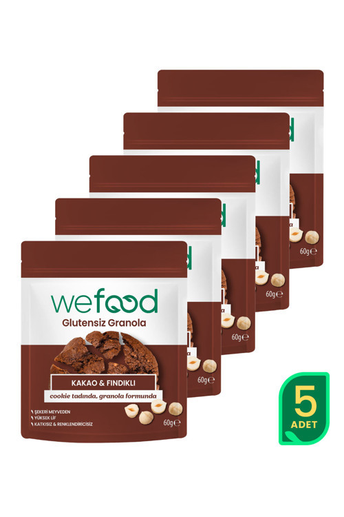 Glutensiz Granola Bites Kakao & Fındıklı 60 gr 5'li