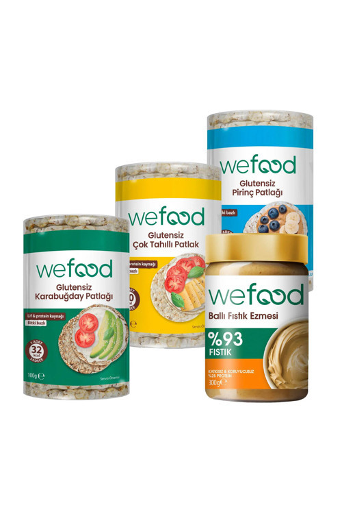 Şekersiz Ham Ballı Fıstık Ezmesi 300 gr + Wefood Patlak Deneme Paketi