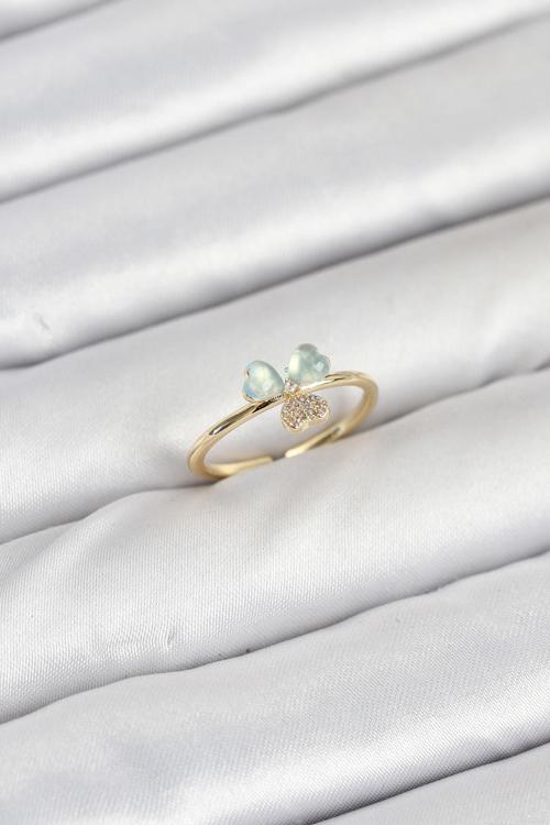 Pirinç Gold Renk Yonca Model Kadın Yüzük - EBJ250927W37945