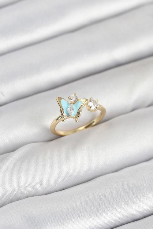 Pirinç Gold Renk Kelebek Model Kadın Yüzük - EBJ250927W37951
