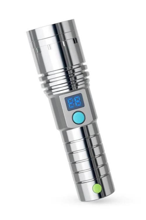 Hepu HP-M07 Profesyonel LED El Feneri  Dijital 1 Km Göstergeli Zoom Odaklı USB Giriş/Çıkışlı Powerba