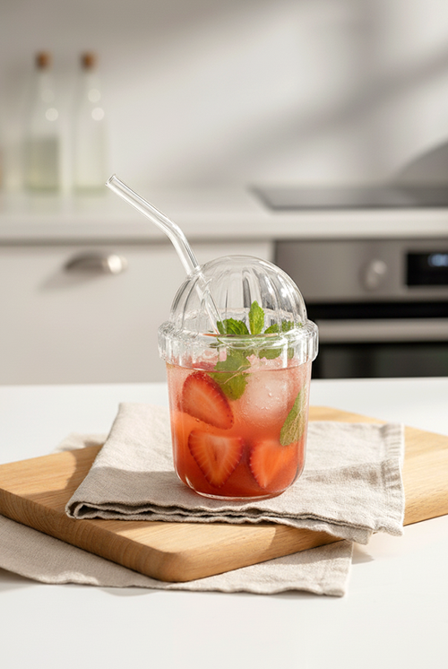 Belly Pipetli Cam Bardak